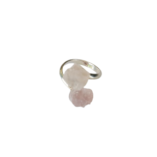 Bague quartz rose ajustable