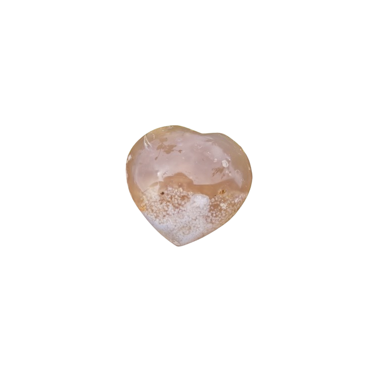 Cœur en agate fleur