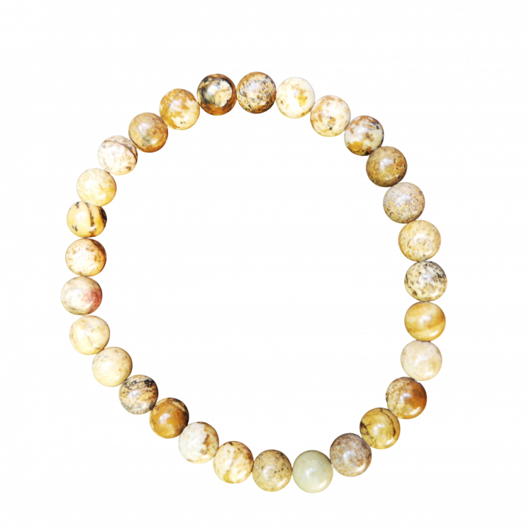 Bracelet en jaspe paysage - 6mm