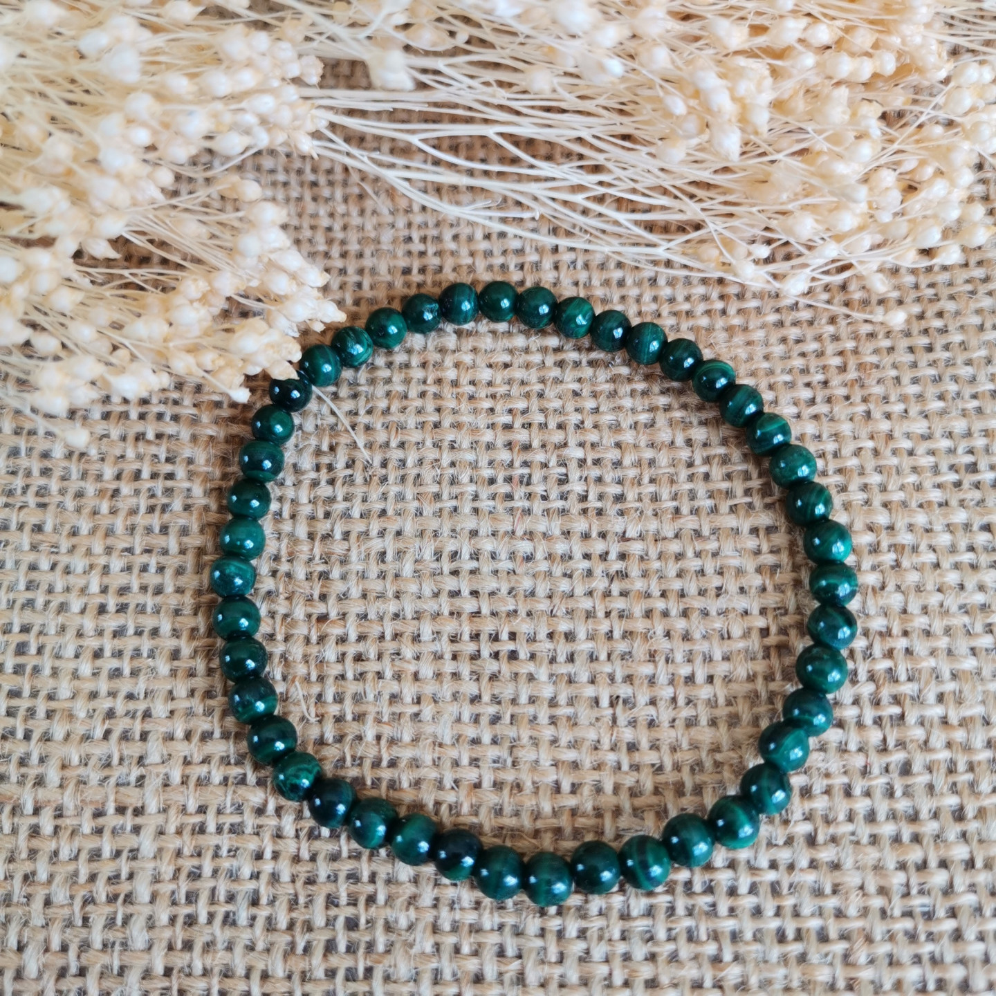 bracelet malachite 4mm